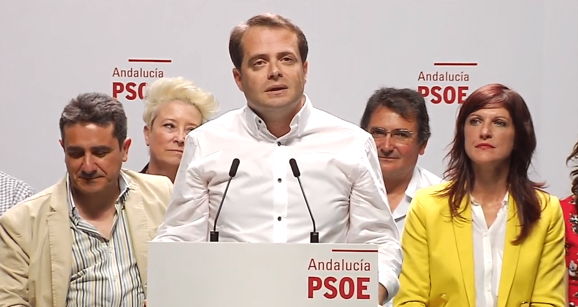 Antonio Conde (PSOE) en un mitin en la campaña de 2015