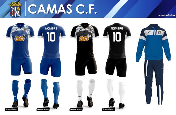 Las equipaciones del Camas CF que podrás comprar en su tienda virtual.