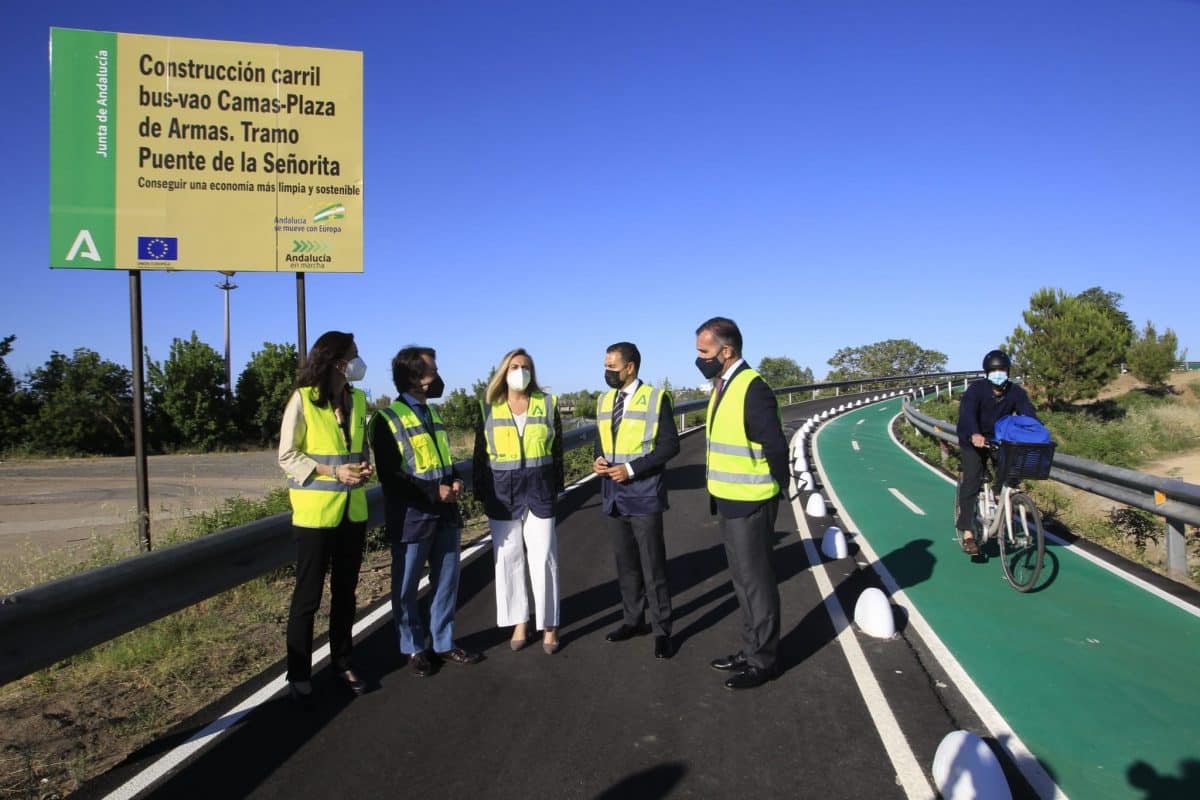 Carazo visita las obras del carril Bus-VAO entre Sevilla y el Aljarafe JUNTA