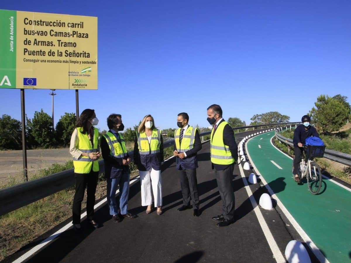 Carazo visita las obras del carril Bus-VAO entre Sevilla y el Aljarafe JUNTA