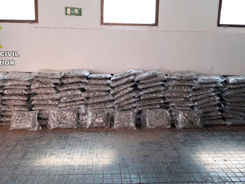 Las 106 bolsas de marihuana incautadas en Ciudad Real.