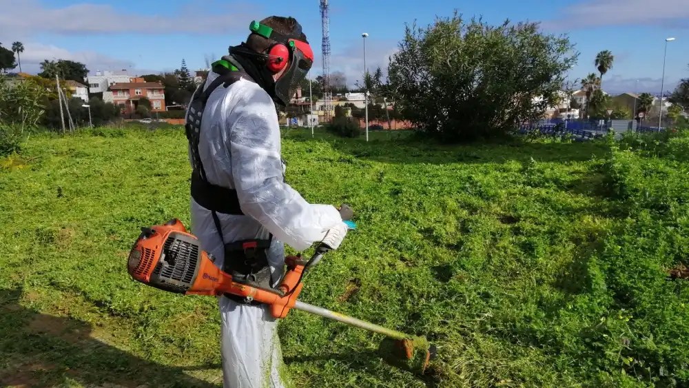 Un trabajador con contrato temporal dentro del programa de prevención de la exlcusión social de Tomares que impulsa el Consistorio. - AYTO. DE TOMARES