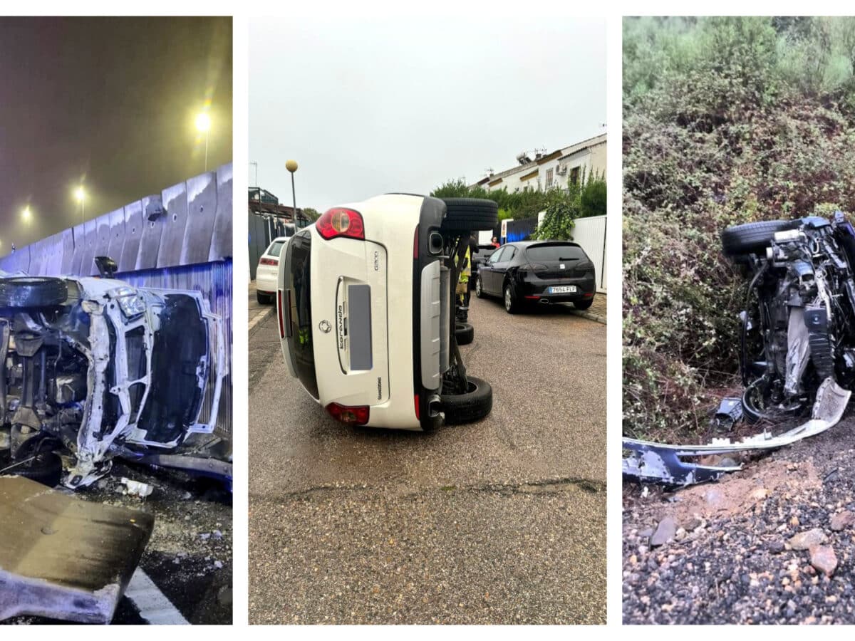 Tres vuelcos de coches en menos de 24 horas en la zona del Aljarafe. @SPEISdeAljarafe