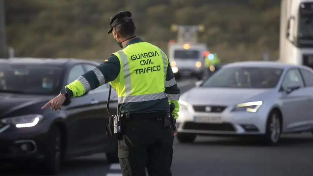 Archivo - Un agente de la Guardia Civil durante un control de movilidad en la Autovía de la A-66 - María José López - Europa Press - Archivo