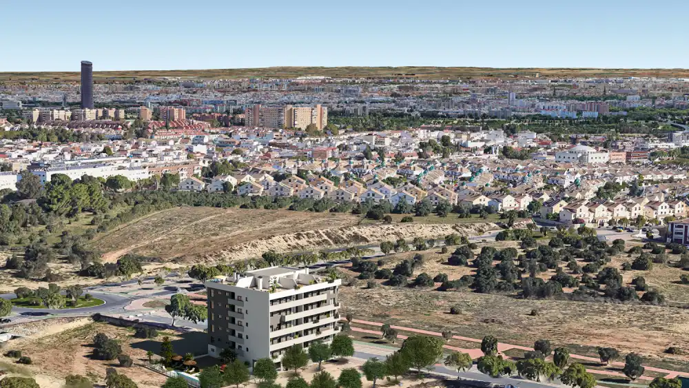 Vista aérea de la ciudad de Tomares