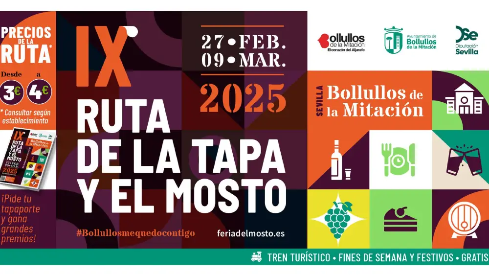 Cartel de la novena Ruta de la Tapa y el Mosto - Ayuntamiento de Bollullos de la Mitación